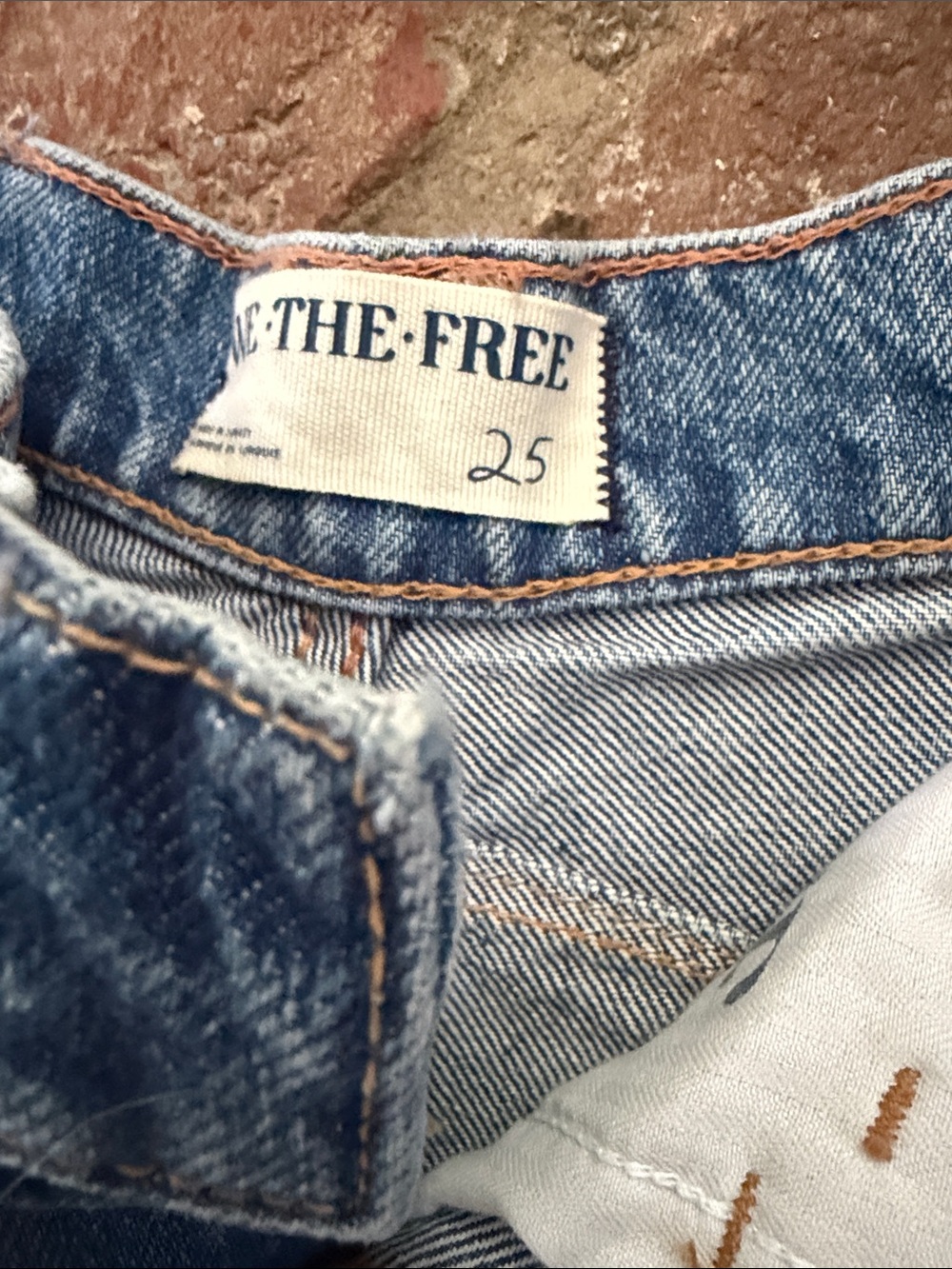 We The Free Light Blue Wide-Leg Jeans with Dark Blue Heart Patches - Picture 7 of 13